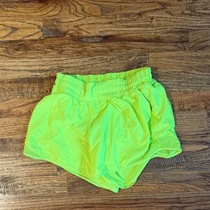 Lululemon Neon Yellow Hotty Hot 2.5” Shorts